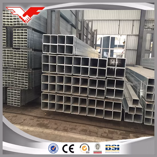 Perfil de tubo de acero rectangular negro o galvanizado/ perfil de tubo de acero cuadrado para la construcción